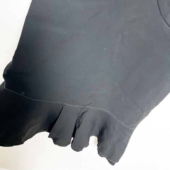 Victoria Beckham black wool blend ruffle trim mini dress early collection US 6 - Picture 2 of 8